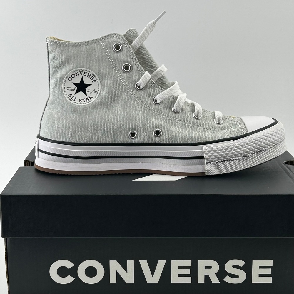 Converse CTAS EVA Lift Hi Kids 6 Rainwashed Grey Platform Sneakers New